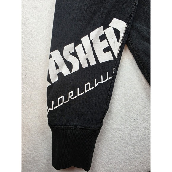 Huf x Thrasher Print Streetwear AOP Black Hoodie Sweater‎ Mens Size XL - Picture 7 of 11